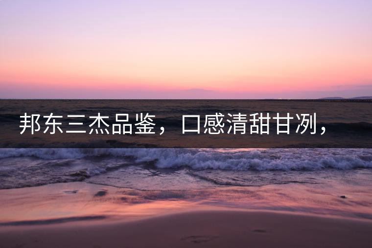 邦東三杰品鑒，口感清甜甘冽，香氣富于變化