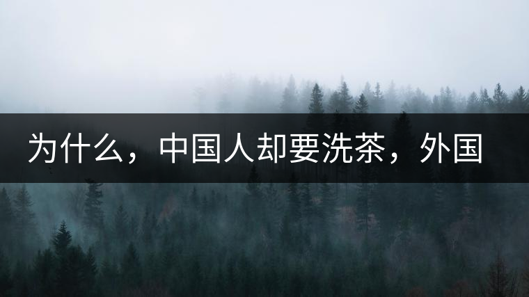 為什么，中國(guó)人卻要洗茶，外國(guó)人怎么不洗？