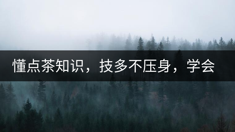 懂點茶知識，技多不壓身，學(xué)會這些秒變茶藝高手