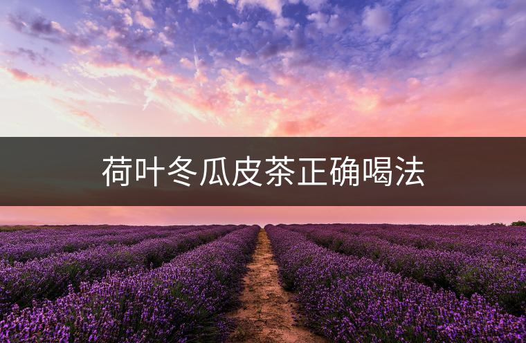 荷葉冬瓜皮茶正確喝法