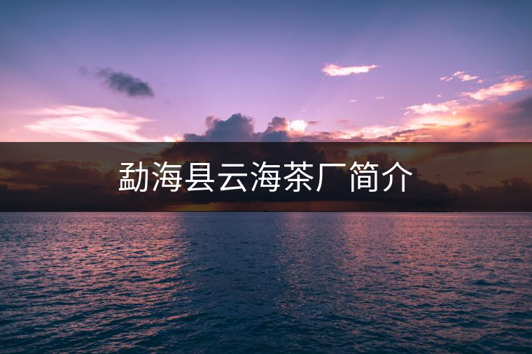 勐?？h云海茶廠簡(jiǎn)介