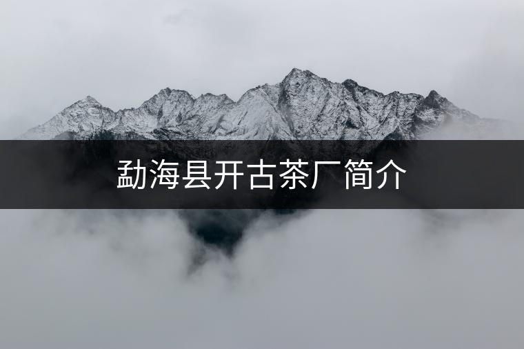 勐??h開(kāi)古茶廠(chǎng)簡(jiǎn)介 勐海縣開(kāi)古茶廠(chǎng)簡(jiǎn)介