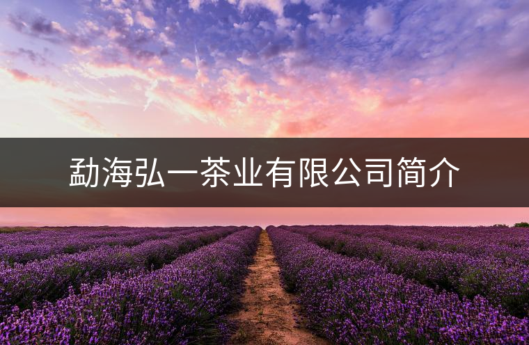 勐海弘一茶業(yè)有限公司簡介 勐海弘一茶業(yè)有限公司簡介