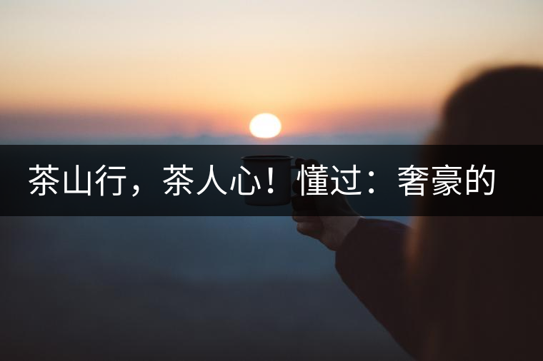 茶山行，茶人心！懂過：奢豪的性價比之王