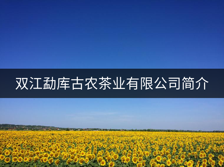 雙江勐庫古農茶業(yè)有限公司簡介 雙江勐庫古農茶業(yè)有限公司簡介
