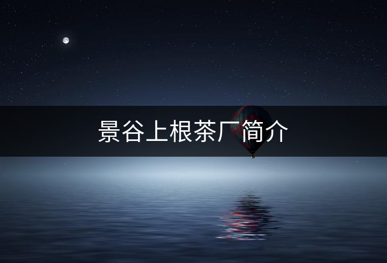 景谷上根茶廠簡介