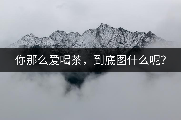 你那么愛喝茶，到底圖什么呢？