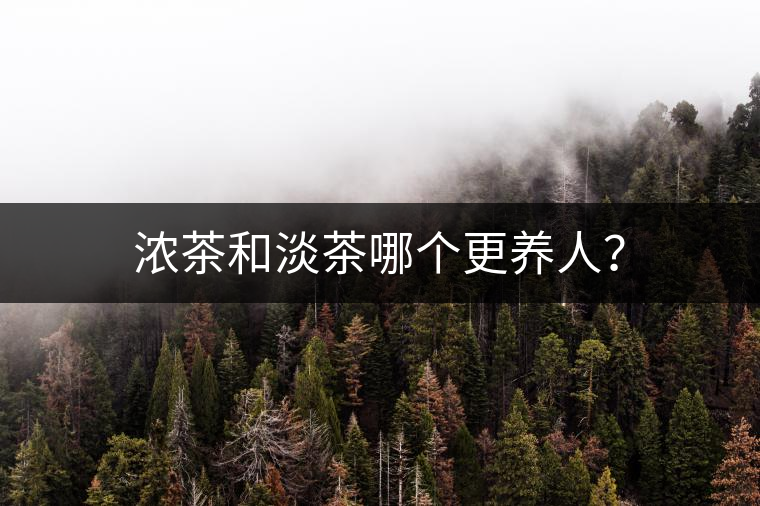 濃茶和淡茶哪個更養(yǎng)人？