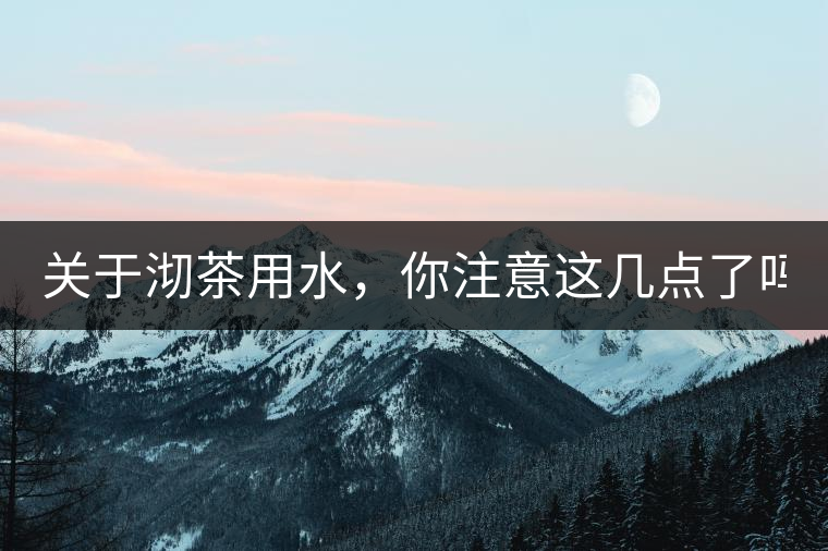 關于沏茶用水，你注意這幾點了嗎？