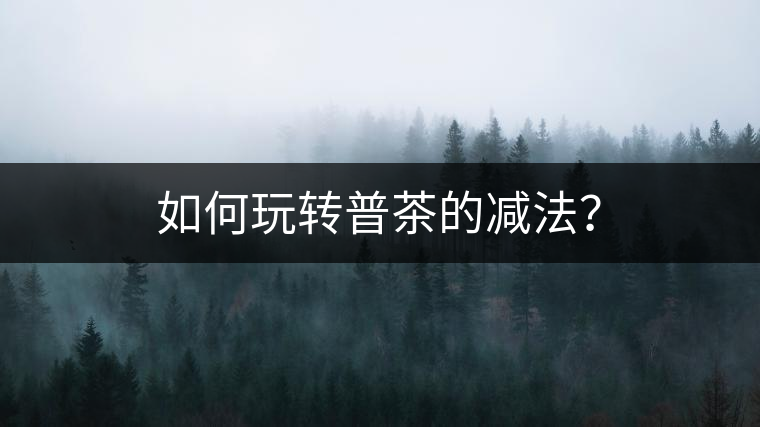 如何玩轉(zhuǎn)普茶的減法？