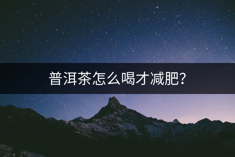 普洱茶怎么喝才減肥？