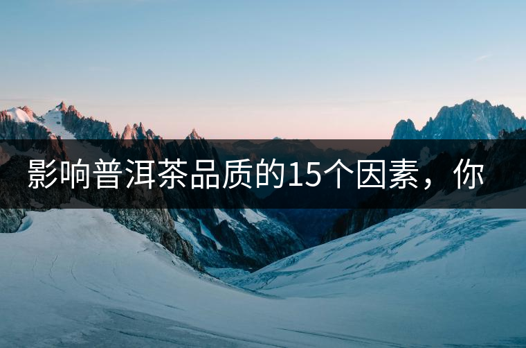 影響普洱茶品質(zhì)的15個(gè)因素，你知道幾個(gè)？