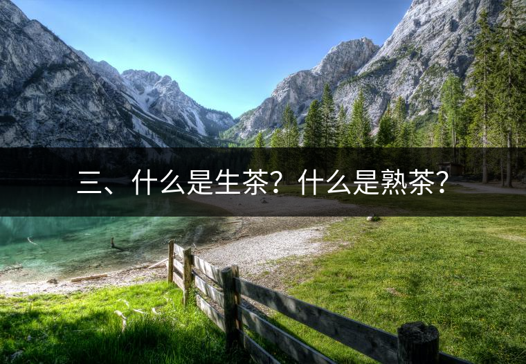 三、什么是生茶？什么是熟茶？