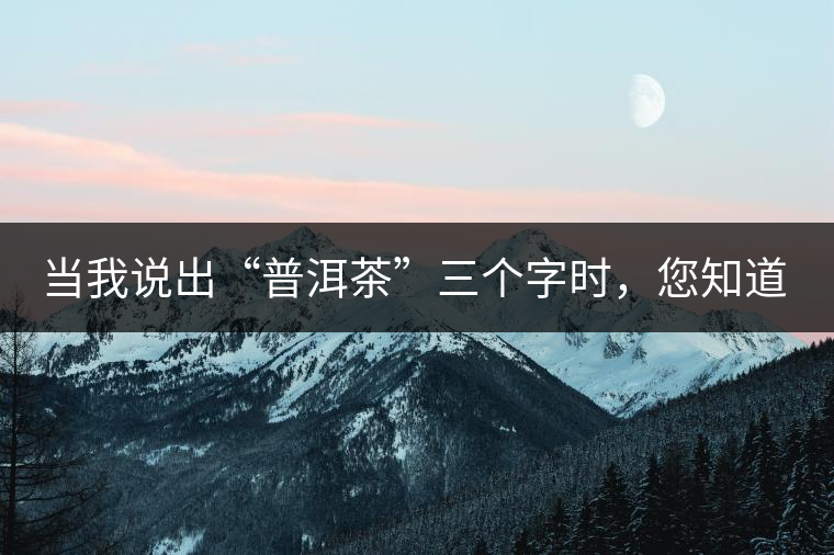 當(dāng)我說(shuō)出“普洱茶”三個(gè)字時(shí)，您知道我在說(shuō)什么嗎？