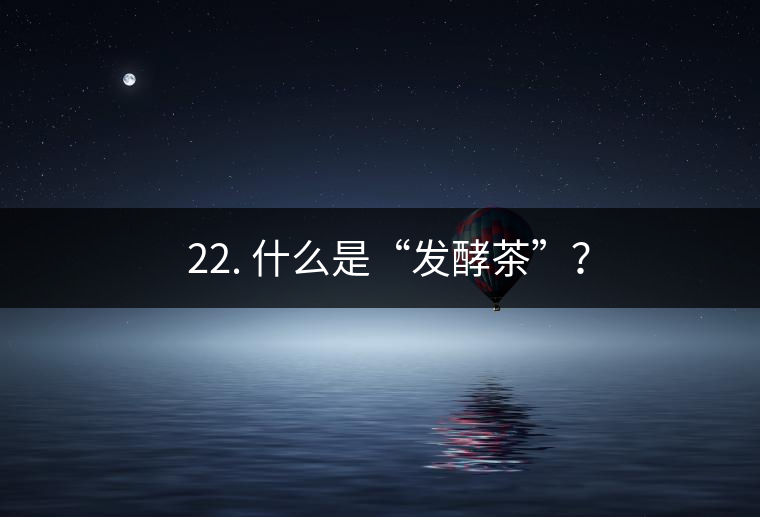 ? 22. 什么是“發(fā)酵茶”？