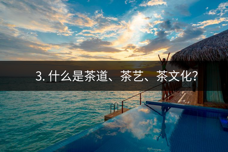 ? 3. 什么是茶道、茶藝、茶文化？