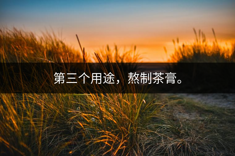 第三個(gè)用途，熬制茶膏。