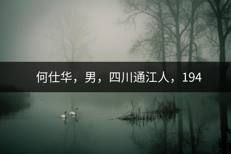 　　何仕華，男，四川通江人，1942年7月生，高級(jí)工程師、副研究員，曾任云南省高級(jí)工程師高評(píng)委委員，云南省老科協(xié)茶葉分會(huì)副會(huì)長，云南省普洱茶葉協(xié)會(huì)技術(shù)委員會(huì)副主任，云南省普洱茶研究中心研究員，獲覺農(nóng)勛章獎(jiǎng)、老茶人貢獻(xiàn)獎(jiǎng)，全國弘揚(yáng)茶文化突出貢獻(xiàn)獎(jiǎng)。
